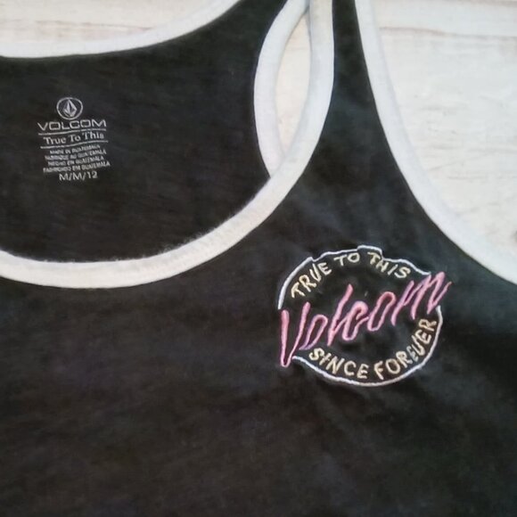 Volcom Womens True To This Since Forever Black And White Neon Sign Tank Top 🌺 - Picture 7 of 7